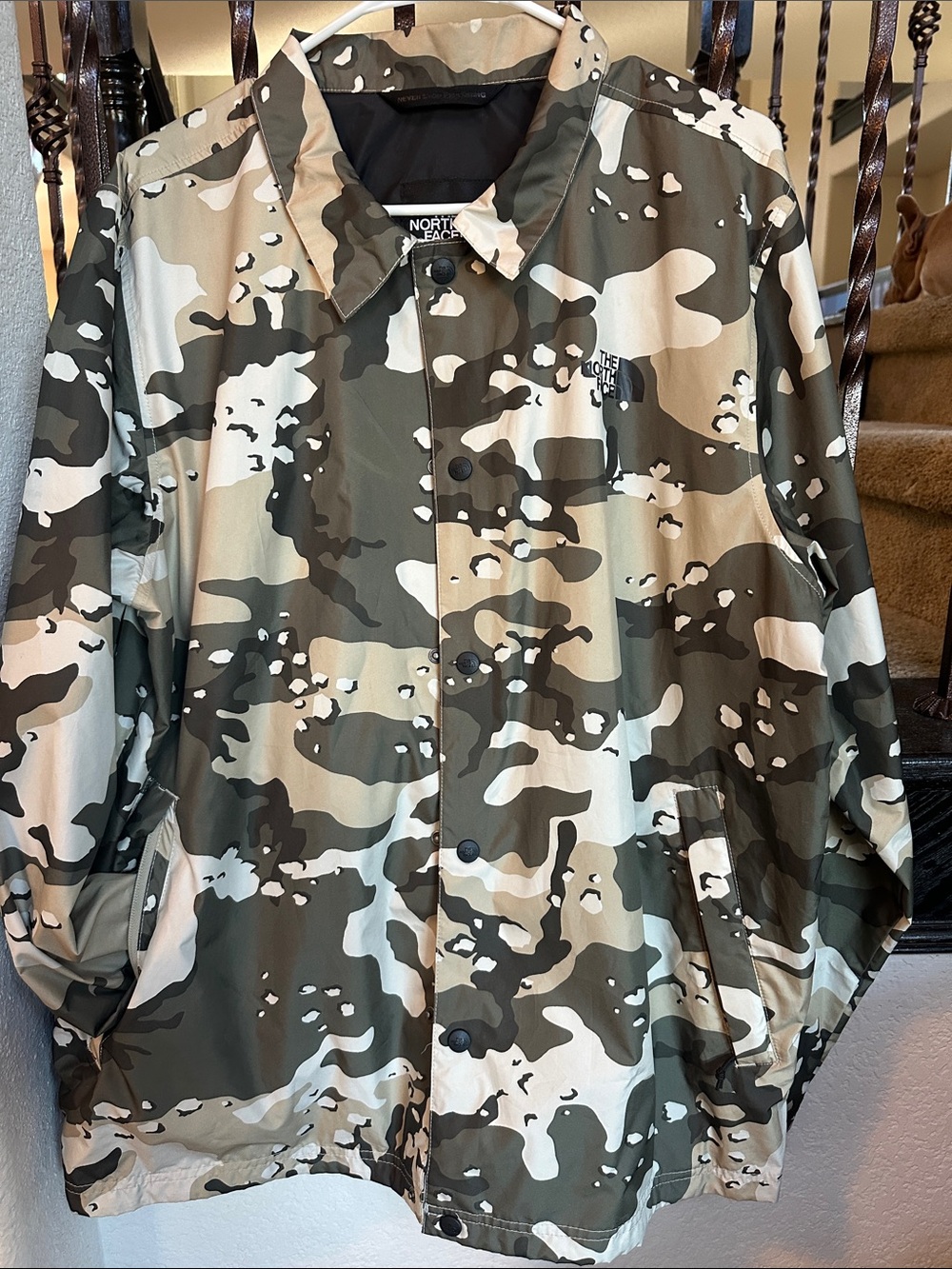 The North Face Men's Camouflage Coach Jacket - Olive & Tan Camo